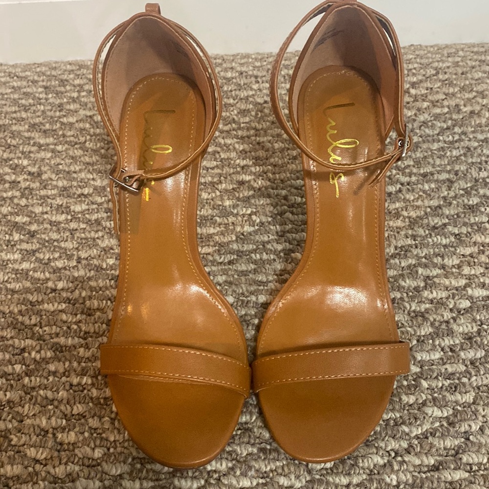 Lulus Tan strap heels
